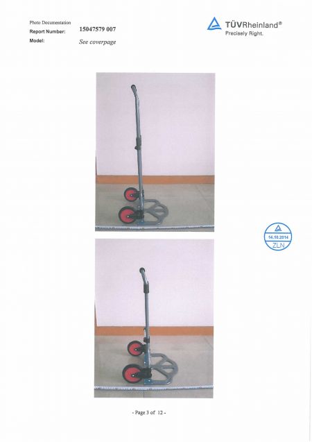 Handwagen GS-Mark Prüfbericht